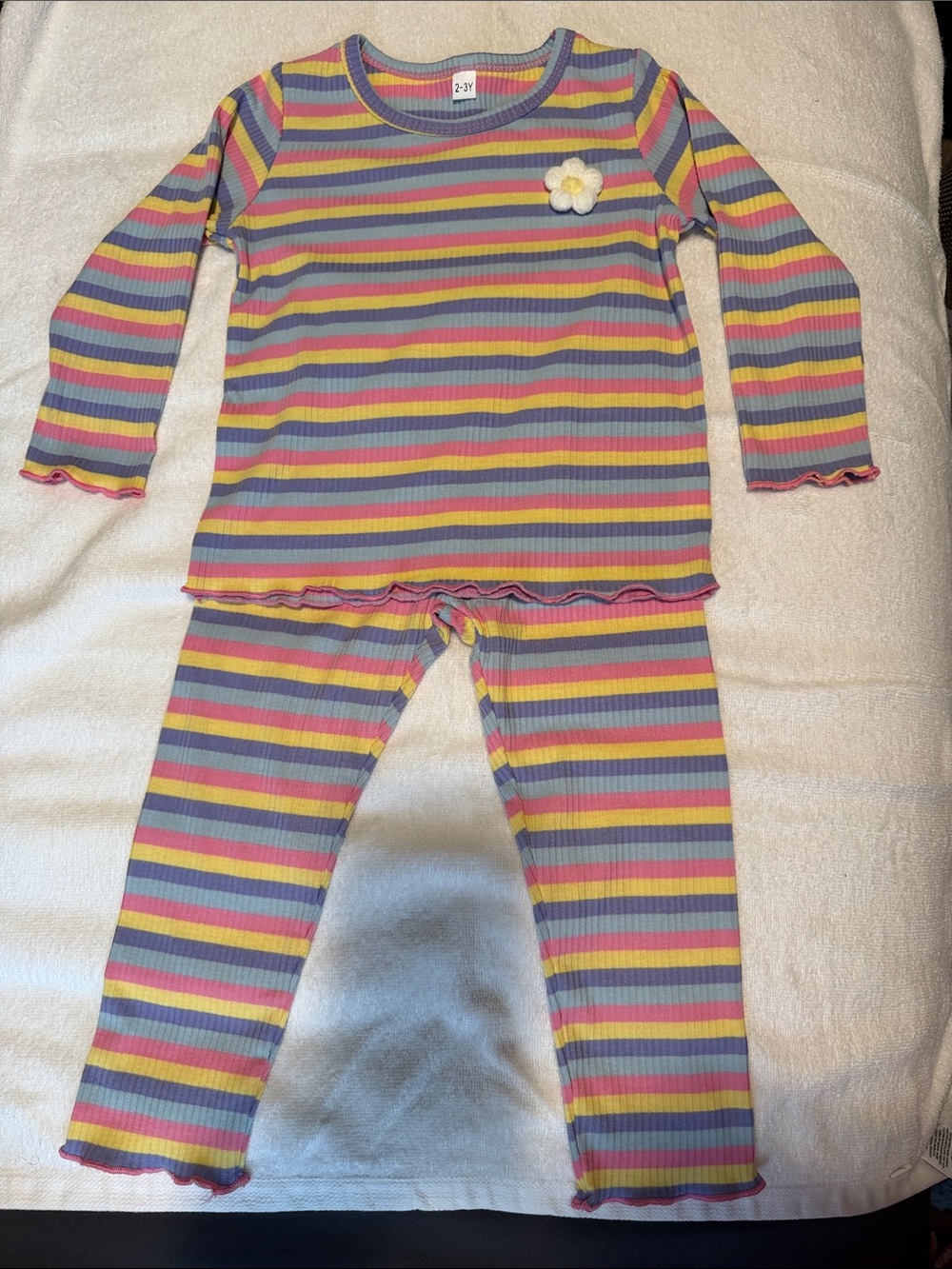 Kids Striped Set - Yellow Pink Purple Green